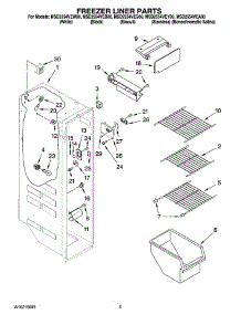 04 - Freezer Liner Parts parts for Maytag Refrigerator MSD2554VEQ00 from AppliancePartsPros.com