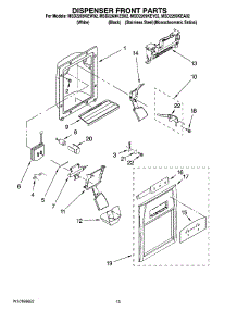 08 - Dispenser Front Parts parts for Maytag Refrigerator MSD2269KEB02 from AppliancePartsPros.com