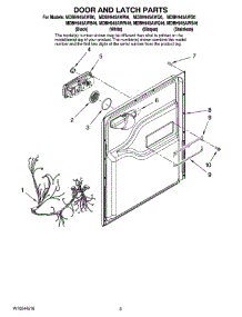 03 - Door And Latch Parts parts for Maytag Dishwasher MDBH945AWW0 from AppliancePartsPros.com