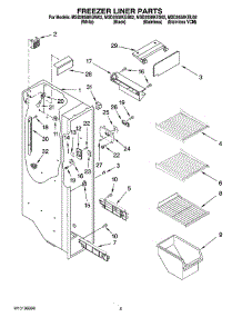 04 - Freezer Liner Parts parts for Maytag Refrigerator MSD2658KGB02 from AppliancePartsPros.com