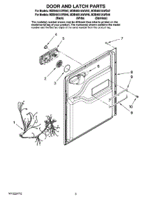 03 - Door And Latch Parts parts for Maytag Dishwasher MDB4651AWS46 from AppliancePartsPros.com