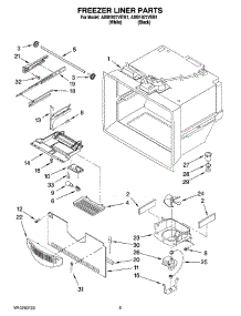 03 - Freezer Liner Parts parts for Maytag Refrigerator ABB1927VEW1 from AppliancePartsPros.com