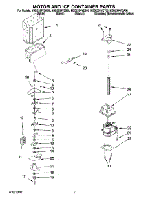 05 - Motor And Ice Container Parts parts for Maytag Refrigerator MSD2554VEW00 from AppliancePartsPros.com