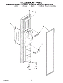 07 - Freezer Door Parts parts for Maytag Refrigerator MSD2254VEA01 from AppliancePartsPros.com