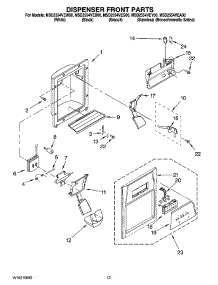 08 - Dispenser Front Parts parts for Maytag Refrigerator MSD2554VEQ00 from AppliancePartsPros.com