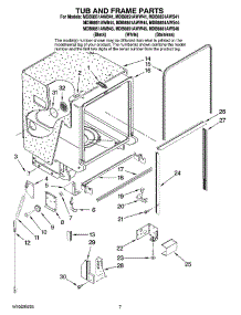 07 - Tub And Frame Parts parts for Maytag Dishwasher MDB8851AWB44 from AppliancePartsPros.com