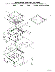 03 - Refrigerator Shelf Parts parts for Maytag Refrigerator MSD2254VEY01 from AppliancePartsPros.com