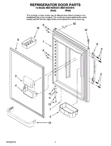 05 - Refrigerator Door Parts parts for Maytag Refrigerator MBB1956HEW14 from AppliancePartsPros.com