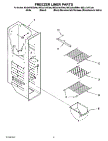 04 - Freezer Liner Parts parts for Maytag Refrigerator MSD2274VEA00 from AppliancePartsPros.com