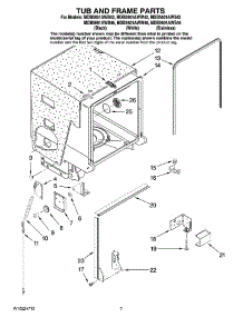 07 - Tub And Frame Parts parts for Maytag Dishwasher MDB5601AWW46 from AppliancePartsPros.com