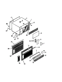 21 - Cabinet, Front (`B` Cabinet Models) parts for Frigidaire Air Conditioner A11MEDTC2 from AppliancePartsPros.com