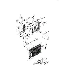 08 - Cabinet, Front (`Aaa` Cabinet Model parts for Frigidaire Air Conditioner A1838EC2 from AppliancePartsPros.com