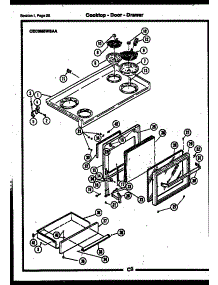 16 - Cooktop-Door-Drawer parts for Frigidaire Range CEA1M1WSTB from AppliancePartsPros.com