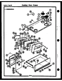 22 - Cooktop-Door-Drawer parts for Frigidaire Range CEC2M4WSAA from AppliancePartsPros.com