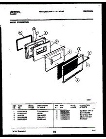 05 - Door Parts parts for Frigidaire Range CP302BP2D1 from AppliancePartsPros.com