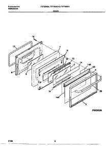 05 - Door parts for Frigidaire Range FEF350BADG from AppliancePartsPros.com