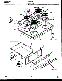 04 - Cooktop And Drawer Parts parts for Frigidaire Range FEF352BAWB from AppliancePartsPros.com