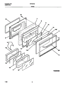 05 - Door parts for Frigidaire Range FEF357BAWF from AppliancePartsPros.com