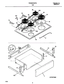 04 - Top / Drawer parts for Frigidaire Range FES355CCTI from AppliancePartsPros.com