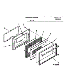 07 - Door parts for Frigidaire Range FGF343BADB from AppliancePartsPros.com