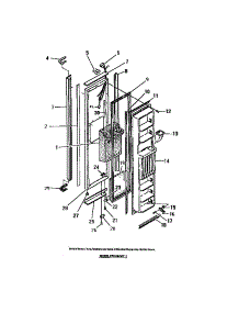 09 - Freezer Compartment Door, Dispenser parts for Frigidaire Refrigerator FPE26VWCH1 from AppliancePartsPros.com