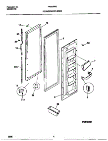 03 - Refrigerator Door parts for Frigidaire Refrigerator FRS20PRCW1 from AppliancePartsPros.com