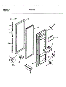 03 - Refrigerator  Door parts for Frigidaire Refrigerator FRS20QRBD1 from AppliancePartsPros.com