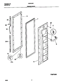 02 - Freezer Door parts for Frigidaire Refrigerator FRS20QRCD8 from AppliancePartsPros.com