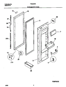 03 - Refrigerator Door parts for Frigidaire Refrigerator FRS20QRCD9 from AppliancePartsPros.com