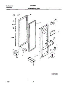 03 - Refrigerator Door parts for Frigidaire Refrigerator FRS20QRCW4 from AppliancePartsPros.com