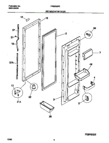 03 - Refrigerator Door parts for Frigidaire Refrigerator FRS20QRCW7 from AppliancePartsPros.com