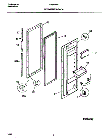 03 - Refrigerator Door parts for Frigidaire Refrigerator FRS20WNFW0 from AppliancePartsPros.com