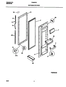 03 - Refrigerator Door parts for Frigidaire Refrigerator FRS20WRFW0 from AppliancePartsPros.com