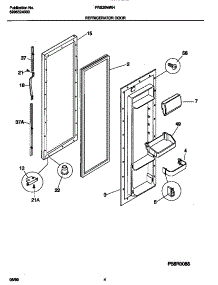 03 - Refrigerator Door parts for Frigidaire Refrigerator FRS20WRHD1 from AppliancePartsPros.com