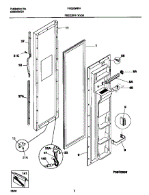 02 - Freezer Door parts for Frigidaire Refrigerator FRS20WRHD5 from AppliancePartsPros.com