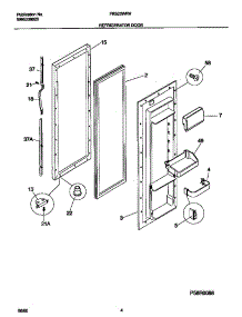 03 - Refrigerator Door parts for Frigidaire Refrigerator FRS20WRHW5 from AppliancePartsPros.com