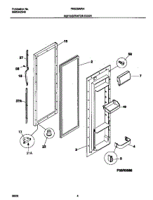 03 - Refrigerator Door parts for Frigidaire Refrigerator FRS20WRHW6 from AppliancePartsPros.com