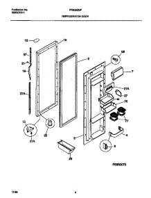 03 - Refrigerator Door parts for Frigidaire Refrigerator FRS20ZGFW0 from AppliancePartsPros.com