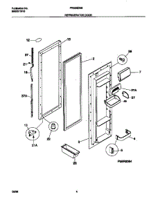 03 - Refrigerator Door parts for Frigidaire Refrigerator FRS20ZGGB2 from AppliancePartsPros.com