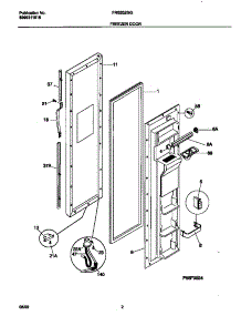 02 - Freezer Door parts for Frigidaire Refrigerator FRS20ZGGW2 from AppliancePartsPros.com