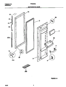 03 - Refrigerator Door parts for Frigidaire Refrigerator FRS20ZGJW0 from AppliancePartsPros.com