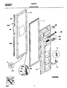 02 - Freezer Door parts for Frigidaire Refrigerator FRS20ZRGB7 from AppliancePartsPros.com