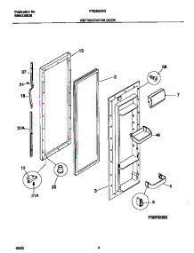 03 - Refrigerator Door parts for Frigidaire Refrigerator FRS20ZRGB7 from AppliancePartsPros.com