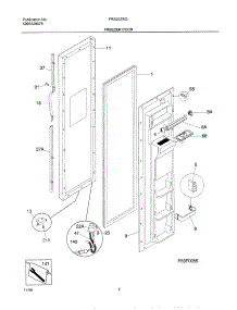 03 - Freezer Door parts for Frigidaire Refrigerator FRS20ZRGD6 from AppliancePartsPros.com