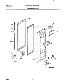 03 - Refrigerator Door parts for Frigidaire Refrigerator FRS20ZRGW0 from AppliancePartsPros.com