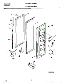 03 - Refrigerator Door parts for Frigidaire Refrigerator FRS22PRCD0 from AppliancePartsPros.com