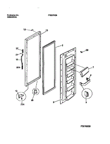 03 - Refrigerator Door Section parts for Frigidaire Refrigerator FRS22VSBW0 from AppliancePartsPros.com