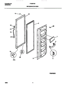 03 - Refrigerator Door parts for Frigidaire Refrigerator FRS22VSBW1 from AppliancePartsPros.com