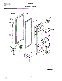 03 - Refrigerator Door parts for Frigidaire Refrigerator FRS22WNCD4 from AppliancePartsPros.com
