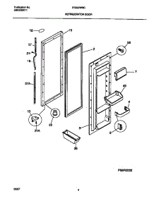 03 - Refrigerator Door parts for Frigidaire Refrigerator FRS22WNCD5 from AppliancePartsPros.com